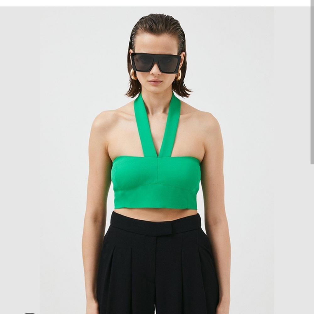 Karen Millen new size 2 kelly green crop top